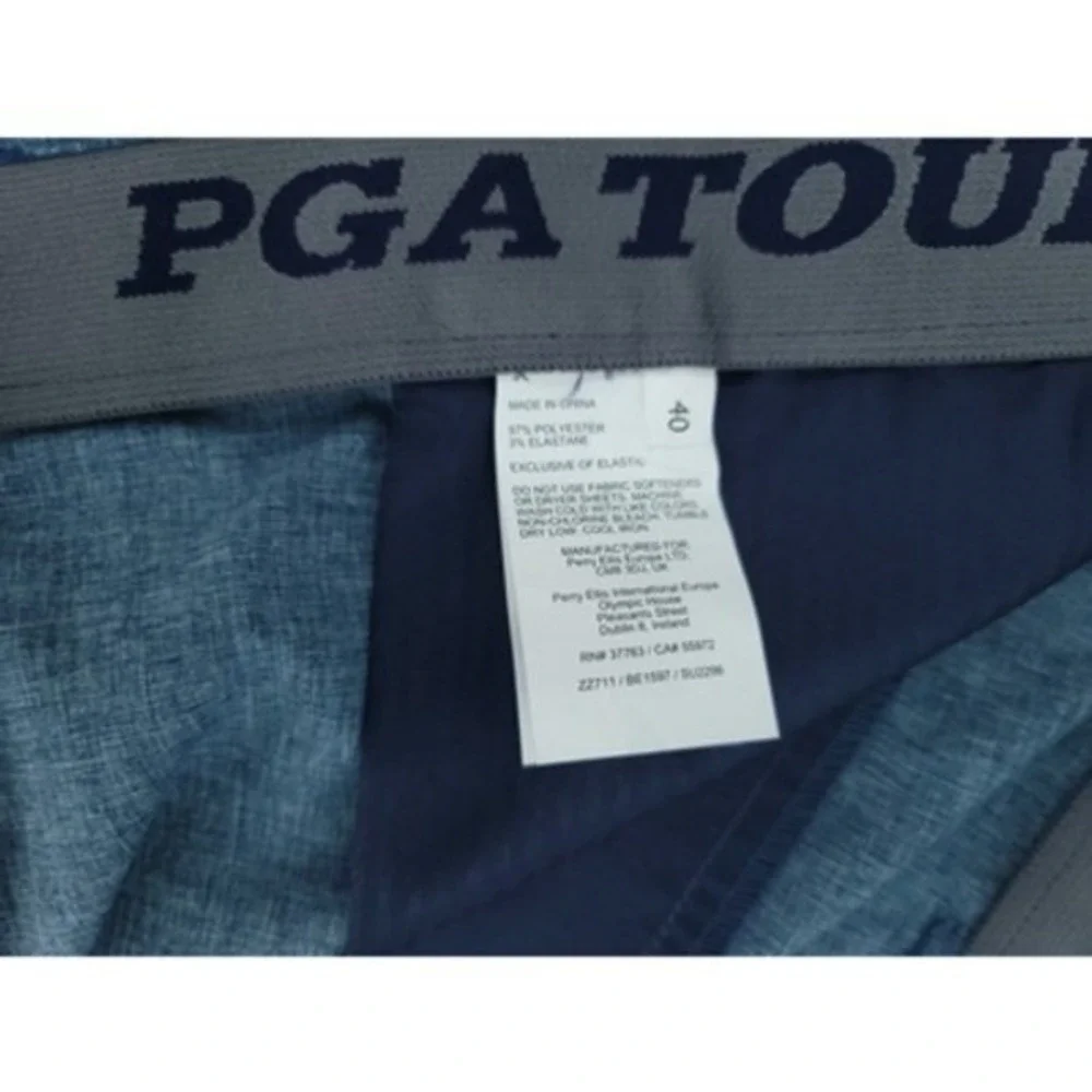 PGA Tour Mens 40 Golf Shorts Performance Stretch Blue‎ Printed 7